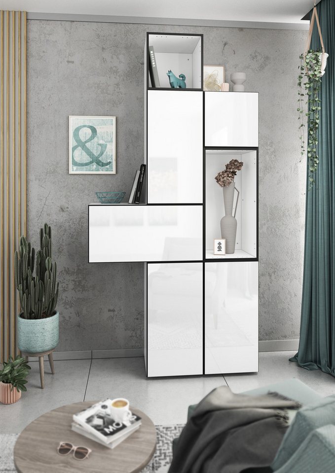 BMG Möbel Schrank-Set Modul+, (7 tlg. 114 x 228 x 38 cm), Wohnzimmerschrank Set mit Softclose, Made in Germany von BMG Möbel