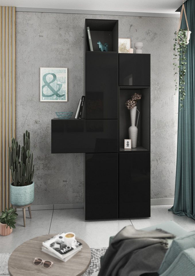 BMG Möbel Schrank-Set Modul+, (7 tlg. 114 x 228 x 38 cm), Wohnzimmerschrank Set mit Softclose, Made in Germany von BMG Möbel