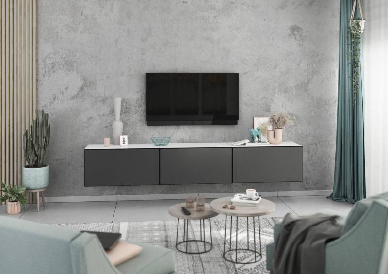 BMG Möbel Schrank-Set Modul+, (Lowboard Set 3 tlg., bestehend aus 3x Schrank mit Klappe), 228 cm breit, mit Softclose, Made in Germany von BMG Möbel