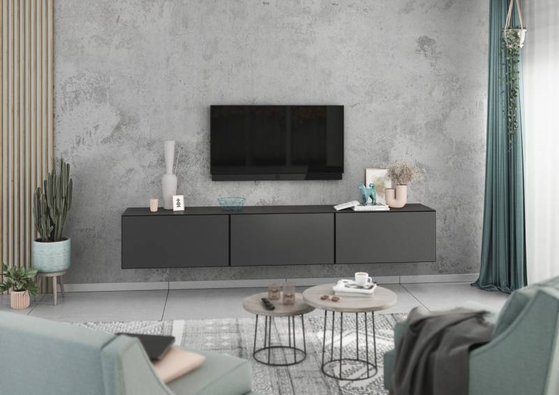 BMG Möbel Schrank-Set Modul+, (Lowboard Set 3 tlg., bestehend aus 3x Schrank mit Klappe), 228 cm breit, mit Softclose, Made in Germany von BMG Möbel