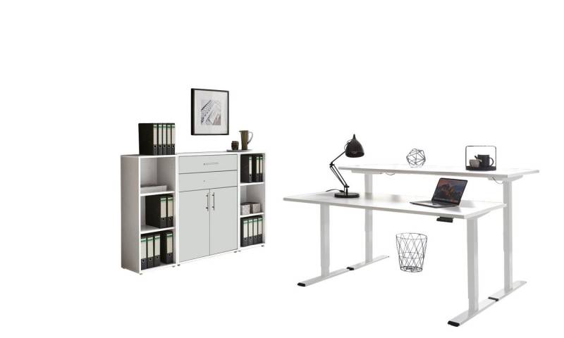 BMG Möbel Büromöbel-Set e-Tabor Set 13, (Büromöbel-Set 13, elektrisch höhenverstellbarer Schreibtisch + Aktenschränke), stufenlos verstellbar 69-119 cm, mit Memory-Funktion von BMG Möbel