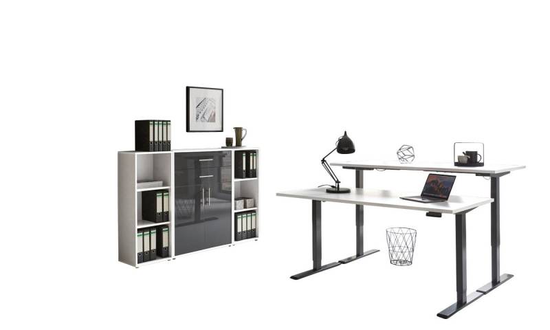 BMG Möbel Büromöbel-Set e-Tabor Set 13, (Büromöbel-Set 13, elektrisch höhenverstellbarer Schreibtisch + Aktenschränke), stufenlos verstellbar 69-119 cm, mit Memory-Funktion von BMG Möbel