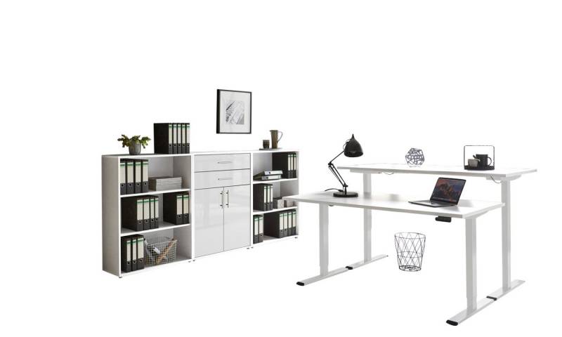 BMG Möbel Büromöbel-Set e-Tabor Set 14, (Büromöbel-Set 14, elektrisch höhenverstellbarer Schreibtisch + Aktenschränke), stufenlos verstellbar 69-119 cm, mit Memory-Funktion von BMG Möbel