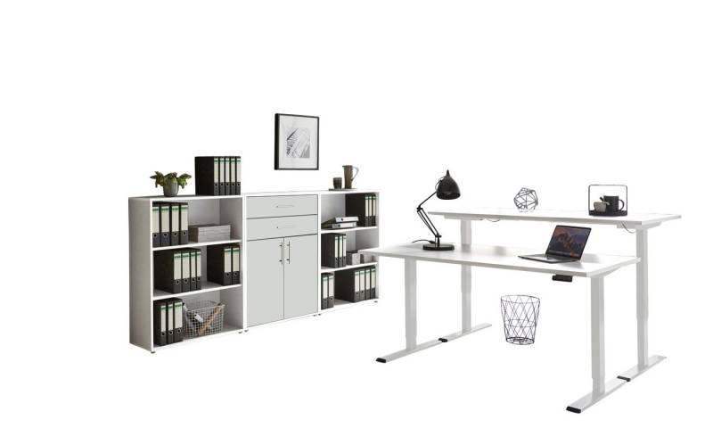 BMG Möbel Büromöbel-Set e-Tabor Set 14, (Büromöbel-Set 14, elektrisch höhenverstellbarer Schreibtisch + Aktenschränke), stufenlos verstellbar 69-119 cm, mit Memory-Funktion von BMG Möbel