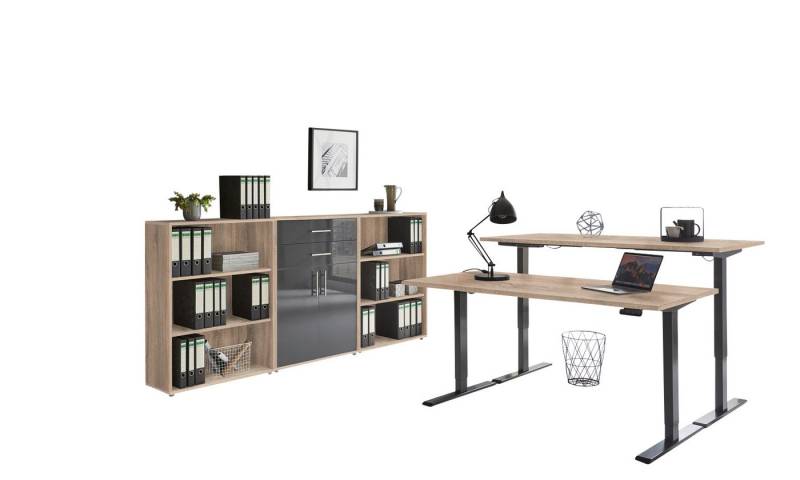 BMG Möbel Büromöbel-Set e-Tabor Set 14, (Büromöbel-Set 14, elektrisch höhenverstellbarer Schreibtisch + Aktenschränke), stufenlos verstellbar 69-119 cm, mit Memory-Funktion von BMG Möbel