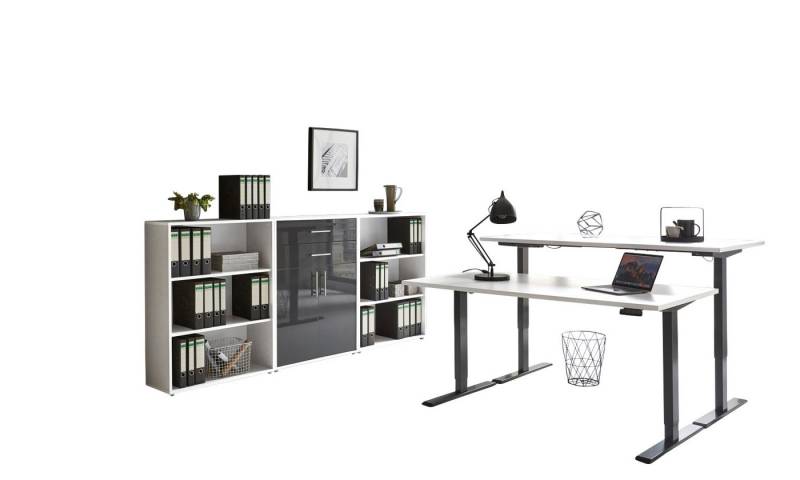 BMG Möbel Büromöbel-Set e-Tabor Set 14, (Büromöbel-Set 14, elektrisch höhenverstellbarer Schreibtisch + Aktenschränke), stufenlos verstellbar 69-119 cm, mit Memory-Funktion von BMG Möbel