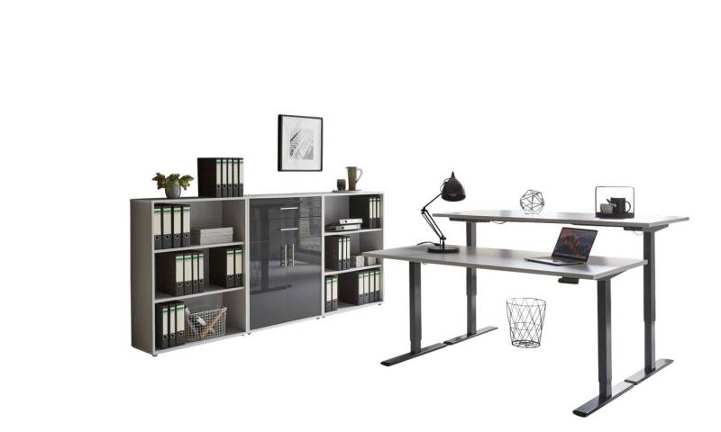 BMG Möbel Büromöbel-Set e-Tabor Set 14, (Büromöbel-Set 14, elektrisch höhenverstellbarer Schreibtisch + Aktenschränke), stufenlos verstellbar 69-119 cm, mit Memory-Funktion von BMG Möbel