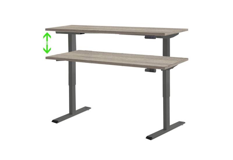 BMG Möbel Schreibtisch eDITION (Tabor Office, Anthrazit Gestell), 138 x 67cm Tischplatte, Memoryfunktion, Kollisionschutz von BMG Möbel