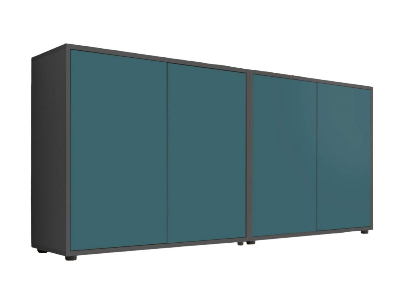 BMG Möbel Sideboard Mailand Set 2 (Schubladenkommode Sideboard Kommode Anrichte, in verschiedenen Farben), Push-to-open-Funktion, Anti-Fingerprint-Beschichtung von BMG Möbel