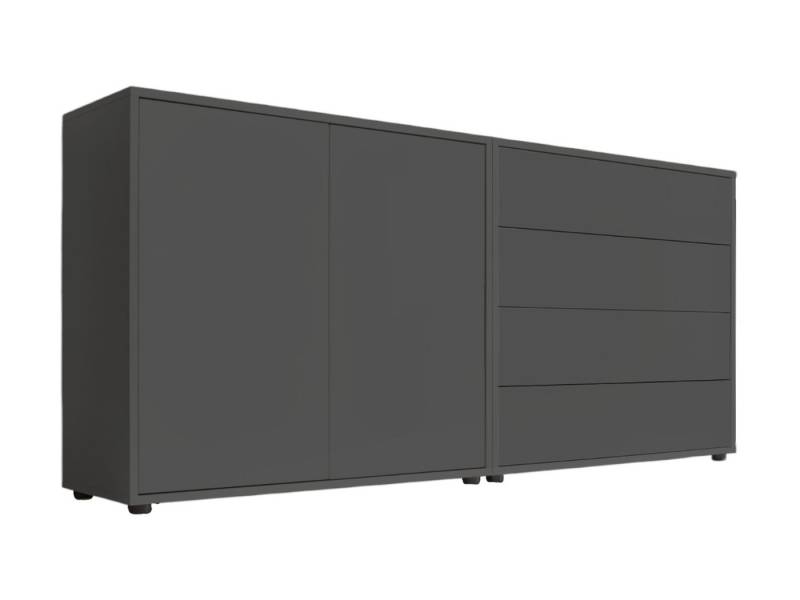 BMG Möbel Sideboard Mailand Set 3 (Schubladenkommode Sideboard Kommode Anrichte, in verschiedenen Farben), Push-to-open-Funktion, Anti-Fingerprint-Beschichtung von BMG Möbel