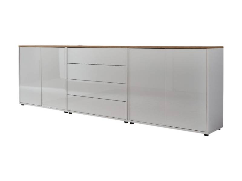 BMG Möbel Sideboard Mailand Set 5 (Kommode Anrichte Aktenschrank), 2x Schuhschrank, 1 x Schubkastenkommode von BMG Möbel