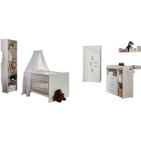 BMG Möbel Babyzimmer-Komplettset "Lea", (Set, 5 St., Bett, Wickelkommode, Schrank, Standregal, Wandboard) von Bmg Möbel