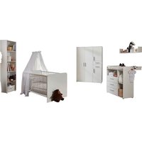 BMG Möbel Babyzimmer-Komplettset "Lea", (Set, 5 St., Bett, Wickelkommode, Schrank, Standregal, Wandboard) von Bmg Möbel