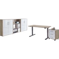 BMG Möbel Büromöbel-Set "Tabor", (Set, 5 tlg.), mit elektrisch höhenverstellbarem Schreibtisch von Bmg Möbel