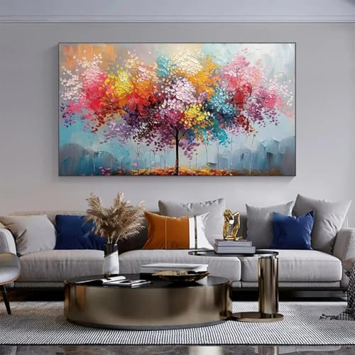 BMGKYAGL Abstraktes buntes Waldgemälde auf Leinwand, große Wandkunst, Original-Baum, individuelles Gemälde, Wohnzimmer, Heimdekoration, 20 x 40 cm Rahmen BMGKYAGL Abstraktes buntes Waldgemälde auf Leinwand, große Wandkunst, Original-Baum, individuelles Gemälde, Wohnzimmer, Heimdekoration, 20 x 40 cm Rahmen von BMGKYAGL