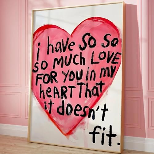 BMGKYAGL Leinwandbild „So Much Love“, romantisches Zitat-Poster, perfekt für Paare auf Postern zur Wanddekoration, Rahmen 30 x 45 cm von BMGKYAGL