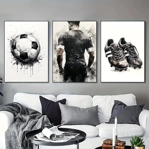 BMGKYAGL Leinwandposter, Aquarell, Fußballmeister, dekoratives Gemälde, Wandkunst, Poster, lebendige Sportwand, Schlafzimmer, Zimmer, Zuhause, 50 x 70 x 3 cm, rahmenlos von BMGKYAGL