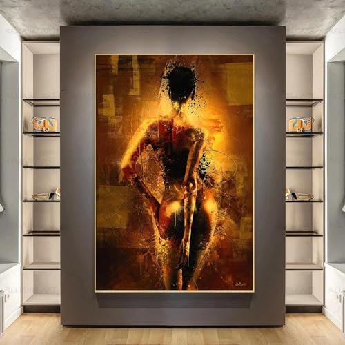 Berühmtes Gemälde, sexy Frau, Poster, Graffiti-Kunst, afrikanische Schönheit, Aktmalerei, Leinwanddrucke, Dekor, Wandkunst, Bilder für Wohnzimmer, 80 x 120 cm, rahmenlos von BMGKYAGL