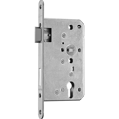 BMH 0450.000085 Einsteckschloss Einstemmschloss PZW Links DM65 Meisterstück, mit Rundstulp 24mm, Edelstahl 0450, Silber von BMH