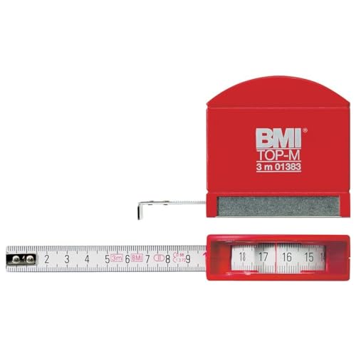 BMI 406341030 Taschenbandmaß mit Sichtfenster, 3 m x 13 mm von BMI