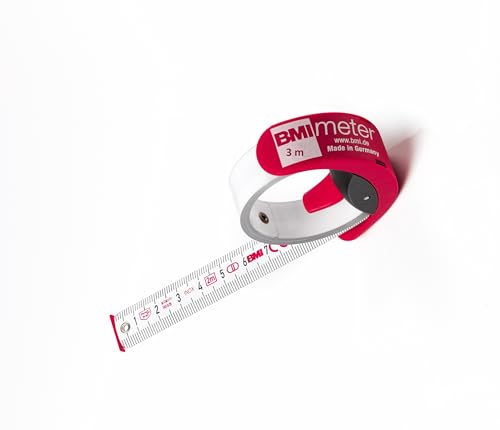 BMI 429341021 Maßband / Taschenbandmaß BMImeter 429 | 3 m langes Taschenmaßband mit rostfreiem Edelstahlband (weiß lackiert) | Länge: 3 Meter, Breite 16 mm, Teilung/Skala: MM, 1 Stück von BMI