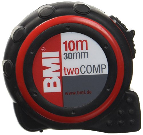 BMI 472041021 Taschenbandmaß Two Comp, Länge 10 m, weisslackiertes Band, mit Clip von BMI