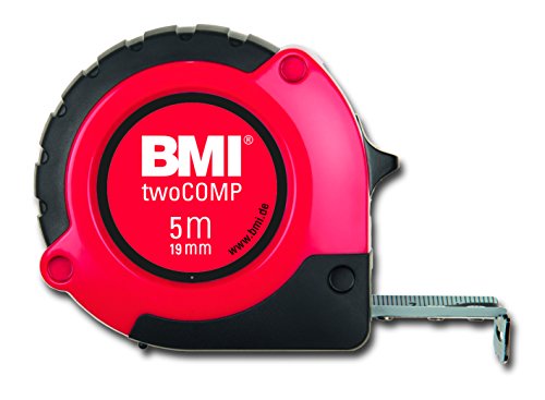 BMI 472541021 Taschenbandmaß Two Comp, Länge 5 m, weisslackiertes Band, mit Clip von BMI