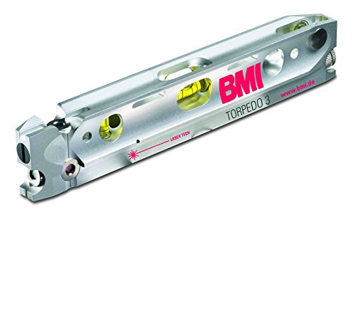 BMI 650024635M Laser / 3 Strahl Laser Torpedo 3 | + Nivellier-Plattform, Batterien | im robusten Alugehäuse, Haftmagnete in der Messfläche | Laserklasse 2, Genauigkeit: ± 6 mm/20 m, bis zu 30 m von BMI