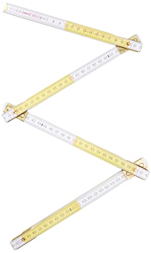 BMI 982980200 Holzgliedermaßstab aus Buchenholz, Gliederstärke 3 mm, Weiß, Gelb von BMI