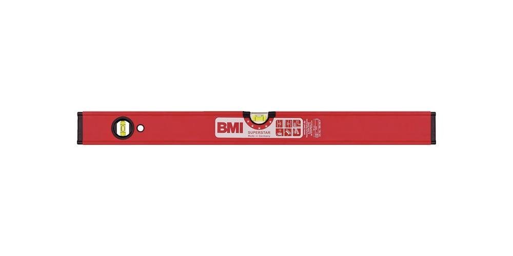 BMI Wasserwaage Wasserwaage SUPERSTAR 120 cm Aluminium rot ± 0,5 mm/m mit Magnet von BMI