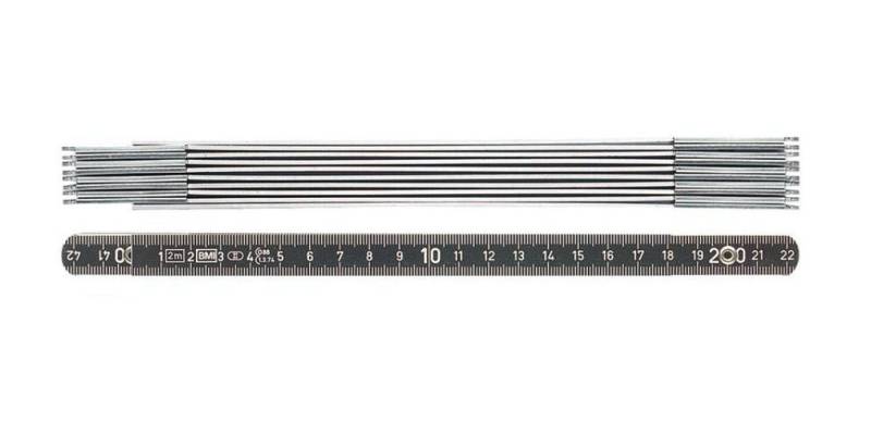 BMI Zollstock Alu-Gliedermaßstab 2 m, federharte Spezial-Alu-Legierung von BMI