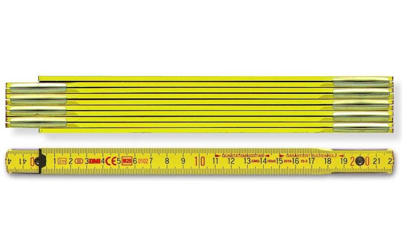 BMI Zollstock BMI Holzgliedermaßstab 9002 10 Stück gelb Länge 2 m Gliederstärke 3,0 von BMI