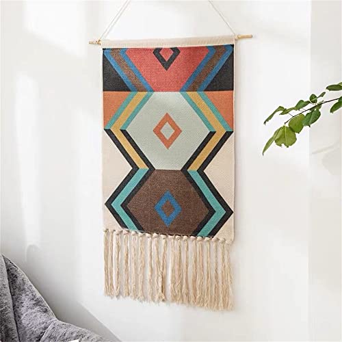 BMIDRUT Makramee gewebter Wandbehang, Wandteppich, Bohemian-Stil, Heimdekoration, Boho-Hintergrund, Wohnheim, Zimmer, Türdekoration, 50 x 85 cm (C7) von BMIDRUT