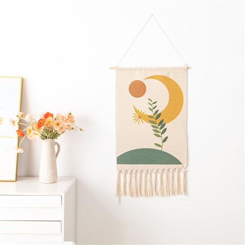 BMIDRUT Wandbehang, Makramee, gewebter Wandteppich, Bohemian-Wandteppich, Kunst-Wandteppich für Zuhause, Wohnung, Schlafsaal, Hintergrund, 50 x 85 cm von BMIDRUT