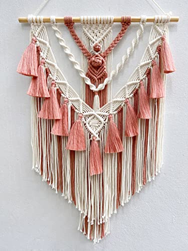 BMIDRUT Wandbehang Boho Makramee Tapisserie Handgemachte gewebte Wandkunst Makramee Tapisserie Home Wall Decor Wall Pediment 45x75 cm/18x30 Zoll von BMIDRUT