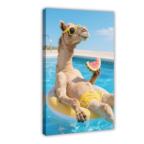 BMIQWAHG Camel Pool Urlaubsposter (1) Leinwandposter Schlafzimmer Dekor Landschaft Büro Zimmer Dekor Geschenk 30 x 45 cm von BMIQWAHG