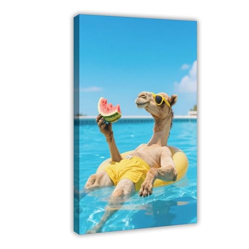 BMIQWAHG Camel Pool Urlaubsposter (2) Leinwandposter Schlafzimmer Dekor Landschaft Büro Zimmer Dekor Geschenk 30 x 45 cm von BMIQWAHG