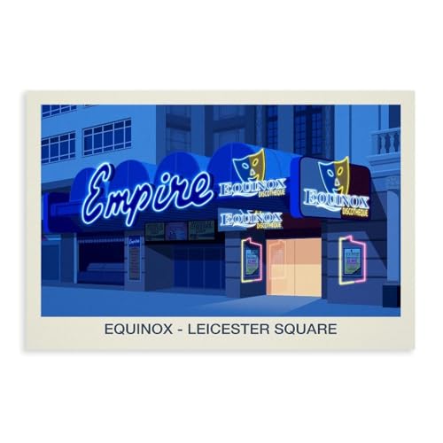 BMIQWAHG Equinox Nachtclub-Poster, Leinwand, Poster, Schlafzimmer, Dekoration, Landschaft, Büro, Raumdekoration, Geschenk, 60 x 90 cm von BMIQWAHG