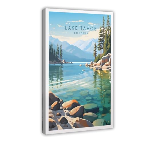 BMIQWAHG Lake Tahoe Poster, Leinwand, Poster, Schlafzimmer, Dekoration, Landschaft, Büro, Raumdekoration, Geschenk, 20 x 30 cm von BMIQWAHG