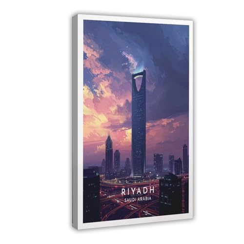BMIQWAHG Saudi-Arabien, Riad-Poster, Leinwand-Poster, Schlafzimmer-Dekor, Landschaft, Büro, Raumdekoration, Geschenk, 20 x 30 cm von BMIQWAHG