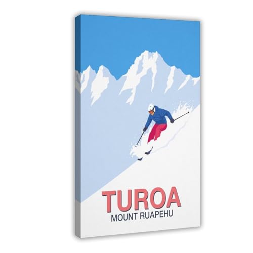BMIQWAHG Turoa Skigebiets-Poster, Leinwand-Poster, Wandkunst, Dekordruck, Bild Gemälde für Wohnzimmer, Schlafzimmer, Dekoration, 30 x 45 cm von BMIQWAHG