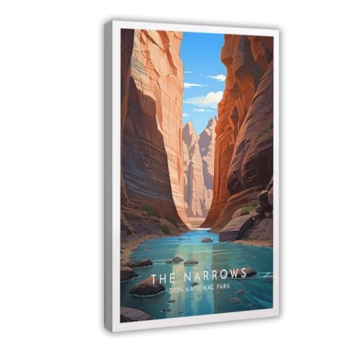 BMIQWAHG Utah, USA-Zion-Poster, Leinwand-Poster, Schlafzimmer, Dekoration, Landschaft, Büro, Raumdekoration, Geschenk, 20 x 30 cm von BMIQWAHG