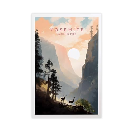 BMIQWAHG Yosemite Nationalpark-Poster, Leinwand-Poster, Wandkunst, Dekordruck, Bild Gemälde für Wohnzimmer, Schlafzimmer, Dekoration, 40 x 60 cm BMIQWAHG Yosemite Nationalpark-Poster, Leinwand-Poster, Wandkunst, Dekordruck, Bild Gemälde für Wohnzimmer, Schlafzimmer, Dekoration, 40 x 60 cm von BMIQWAHG