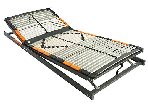 BMM Lattenrost 100x200 cm Premium XXL bis 180 kg/Kopfteil- und Fußteilverstellung/Fertig montiert/7 Zonen/für alle Matratzen/Höhe 10 cm/Lattenroste produziert in Deutschland von BMM
