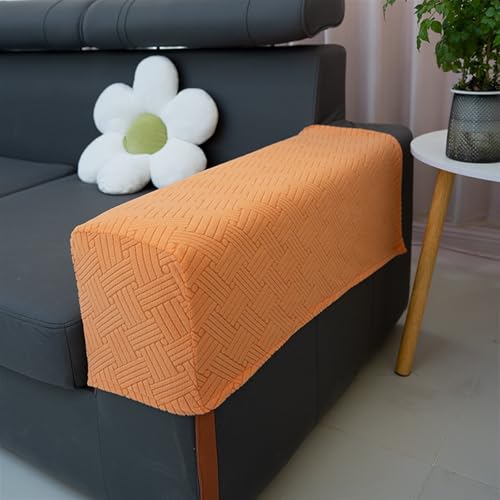 BMOZRM Armlehnenbezug 2er-Set, Weicher Sofa Armlehnen Polster Möbelschutz Stretch Anti-Rutsch Stoff Vollständige Armlehnenschoner Für Sessel(Orange) von BMOZRM