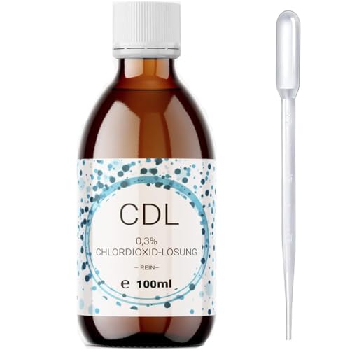 100ml Chlordioxid CDL/CDs 0,3% Lösung, destilliert, Glasflasche mit Dosiertropfer von BMUT