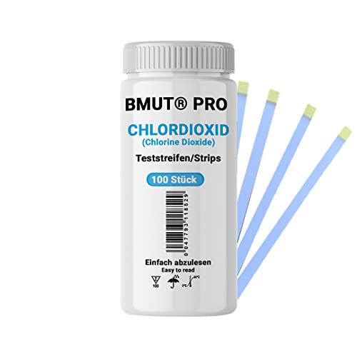 100x Chlordioxid Teststreifen (0-2000 ppm) Lösung (CDL/CDS) Schnelltest Wasser (Chlorine Dioxide) von BMUT