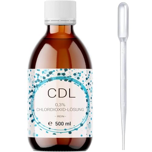 500ml CDL/CDs Chlordioxid 0,3% Lösung, destilliert, Glasflasche mit Dosiertropfer von BMUT