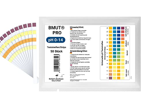 50x pH Wert 0-14 Teststreifen Universal Indikator großer Messbereich Wasser, Pool, Teich von BMUT