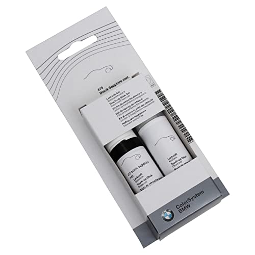 BMW Lackstift-Sets in Wagenfarbe mit Klarlack 2x 12 ml Ausbesserungsstift Schwarz Weiß Grau Silber (Black sapphire met) von BMW